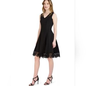 Donna Ricco Black Lace Hem Midi Dress